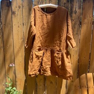 Rust Linen Dress